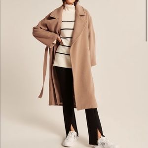 Abercrombie & Fitch - Slouchy Belted Wool-Blend Coat